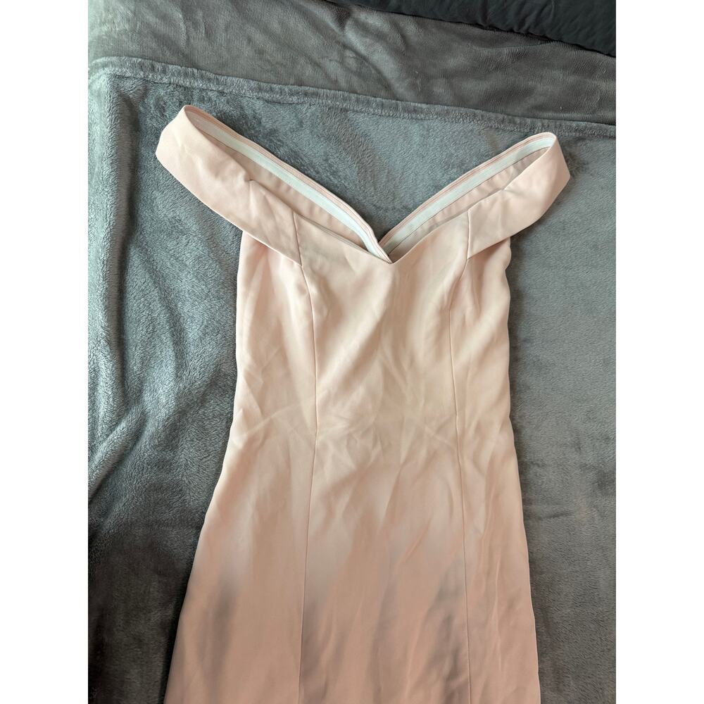 NWT Dessy OFF-THE-SHOULDER CUFF TRUMPET GOWN WITH FRONT SLIT CAMEO Size 12‎ R - Picture 4 of 14